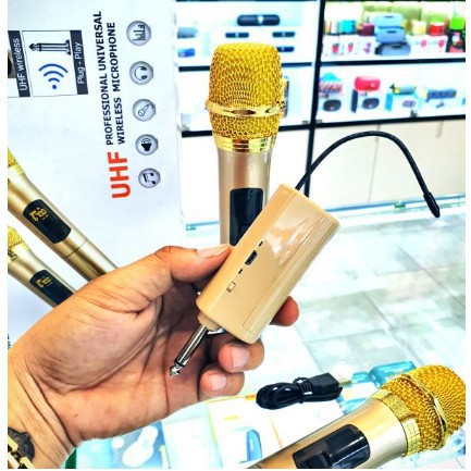 Micro không dây đa năng    AT1   2 míc   ĐẦU  VÀNG  MUA   2 BỘ  380k  tặng  combo 40k