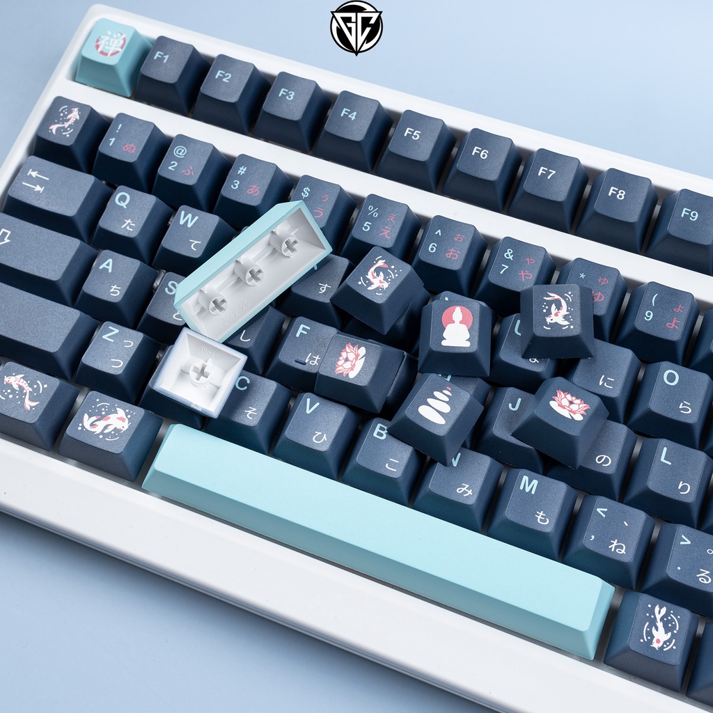 Keycap GMK ZenPond Clone 143 nút bàn phím cơ Thick PBT Cherry Profile