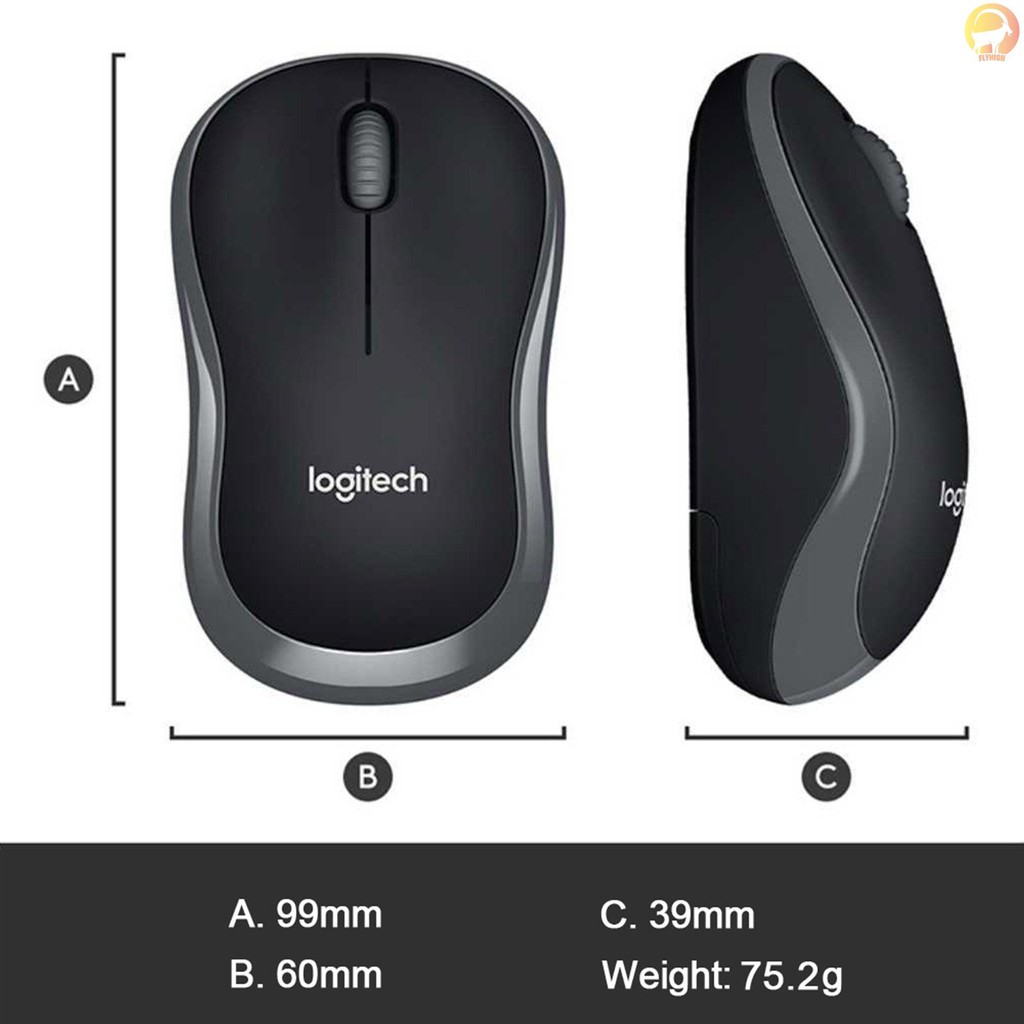 Fh Chuột Quang Không Dây Logitech M185 (m186) 2.4ghz Kèm Đầu Nhận Usb Cho Pc Laptop