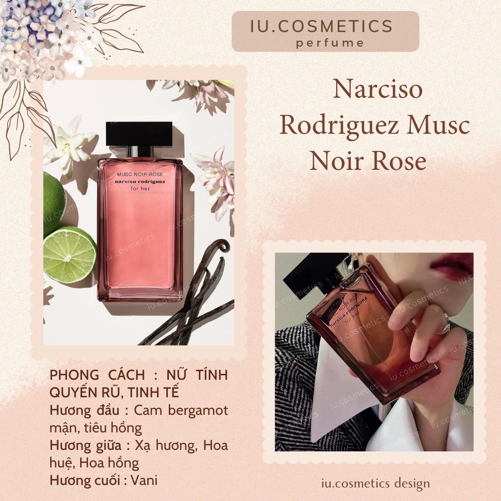 Nước hoa nữ Musc Noir Rose EDP 100ml - Dầu thơm xạ hương hoa hồng nữ tính quyến rũ - iu.cosmetics