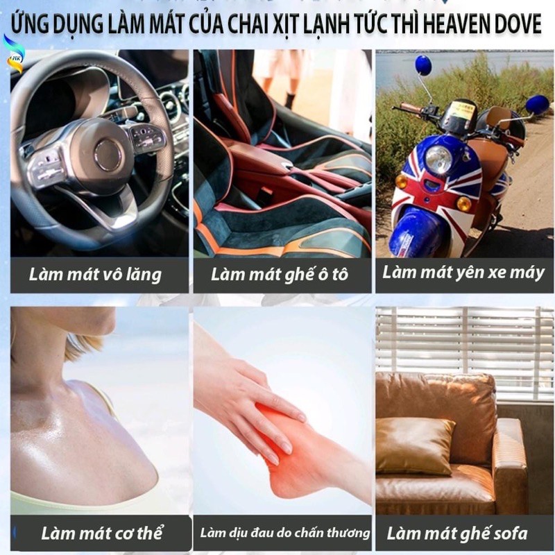 HOT BÌNH XỊT LÀM LẠNH NHANH CHO XE MÁY , Ô TÔ , CƠ THỂ