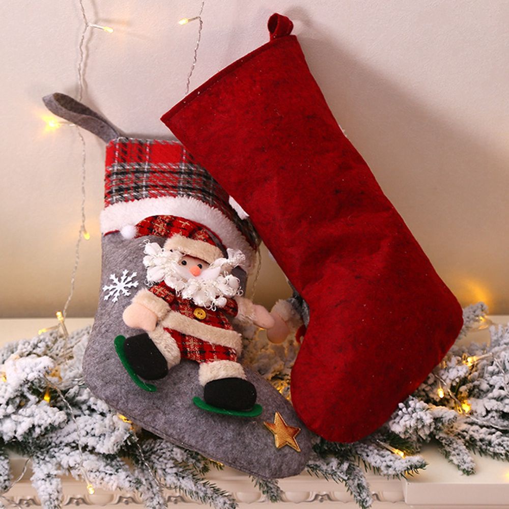 Tất giáng sinh đựng kẹo cho bé hình ông già noel/tuần lộc/người tuyết/chú gấu treo lò sưởi trang trí tiệc