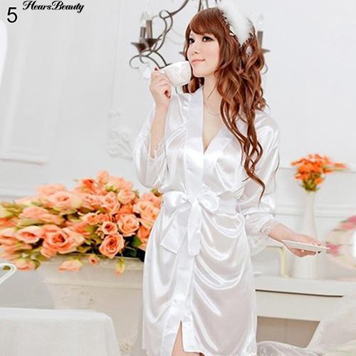 Áo Choàng Ngủ Chất Liệu Lụa Màu Trơn Gợi Cảm Cho Nữ | BigBuy360 - bigbuy360.vn