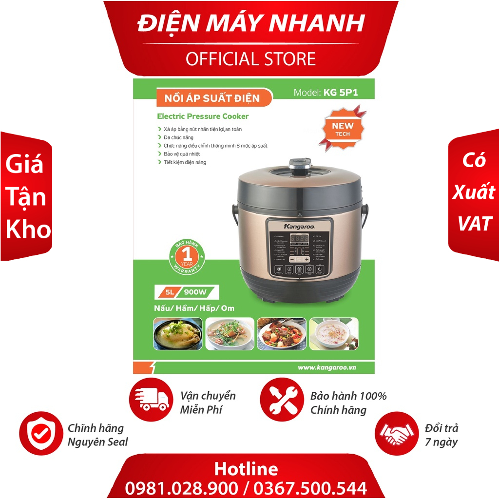 Giảm 40% Nồi áp suất điện Kangaroo KG5P1
