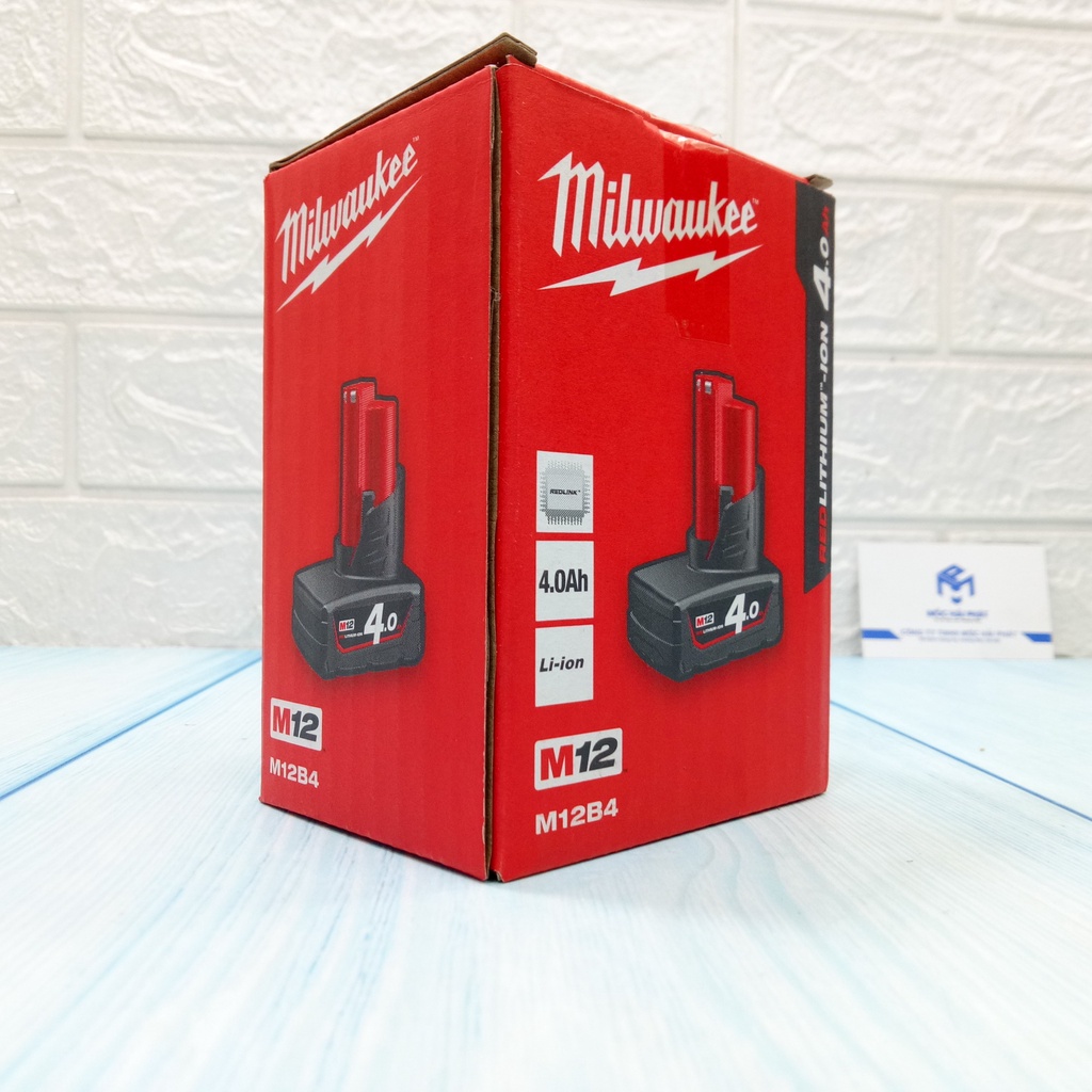 Pin Milwaukee M12 4Ah chính hãng 12V M12B4 nghề mộc