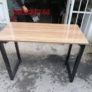 Bàn làm việc chân sắt gấp gọn (50*100 cao 75cm) gỗ MDF, MFC