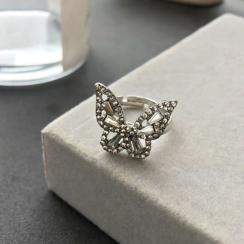 Nhẫn Hình Bướm Ba Chiều Đính Đá Pha Lê Sáng Bóng Phong Cách Nhật Hàn 22439