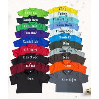 Áo thun trơn cá sấu poly. dày. mịn. không xù. Nam nữ cùng size