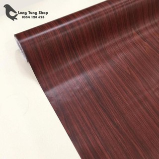 [ 100cm x 120cm ] Decal vân gỗ nâu đỏ - có keo