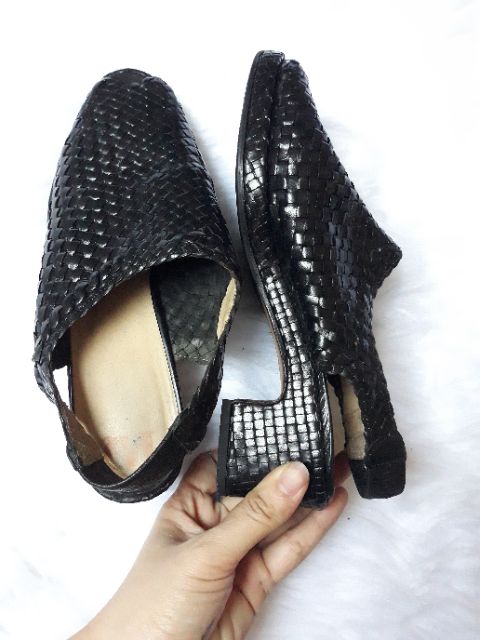 Giày da đan size 36-37 mỏng