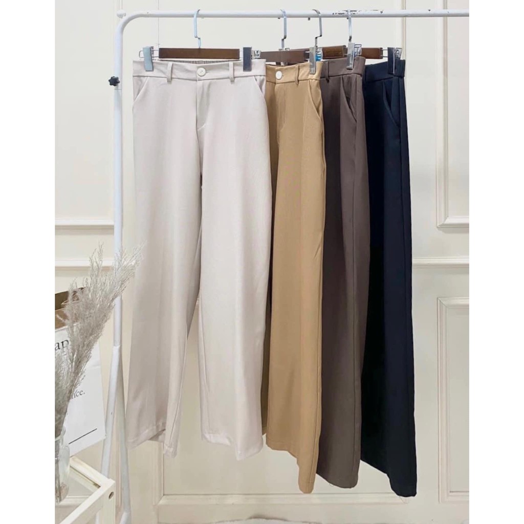 Quần tây nữ xuông bo lưng 03 form ống xuông cạp cao nhiều màu CHIBEST QT004
