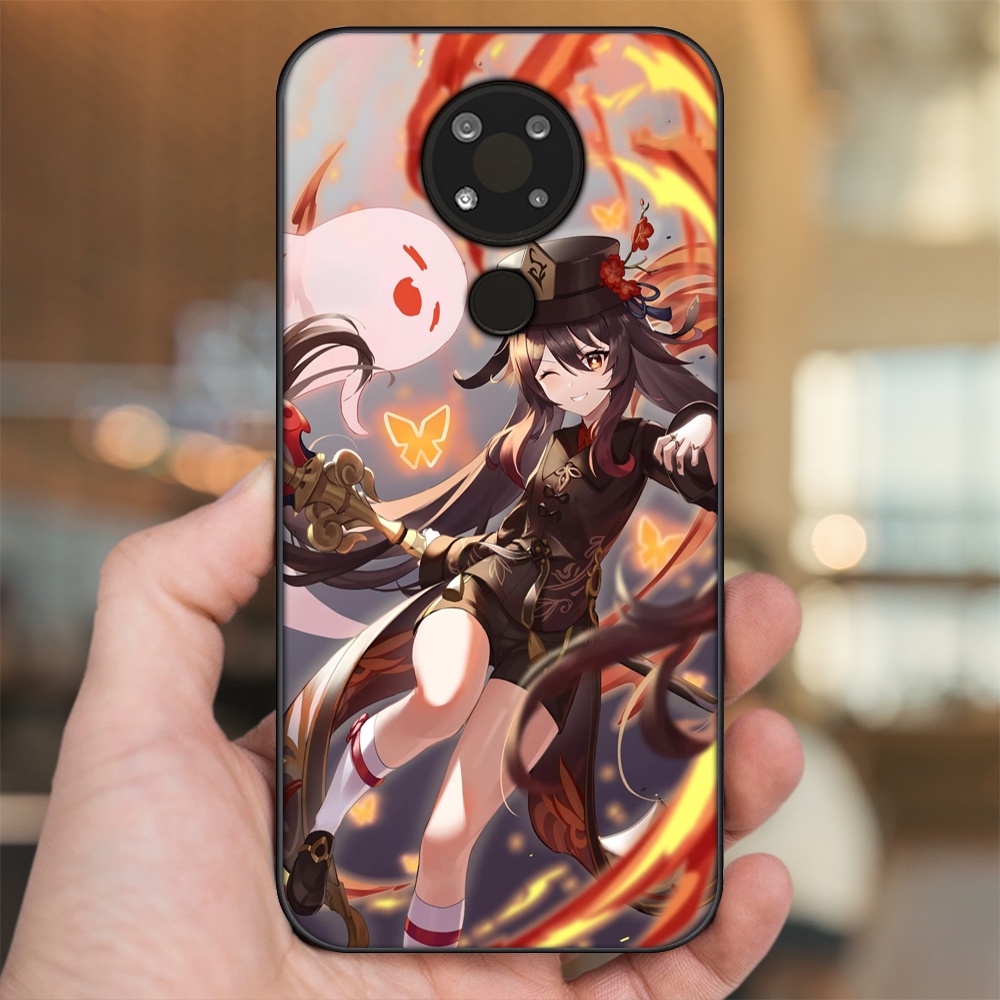 Ốp lưng Nokia 3.4 viền đen in hình Hutao Genshin Impact