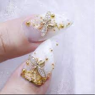 charm đính móng hình lá kim loại
