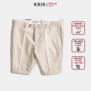 Quần Short Kaki Nam Cao Cấp Local Brand Chính Hãng KRIK Form Slimfit Có Sắn Gấu QS1513