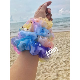 Cột tóc vải Scrunchies gam màu galaxy