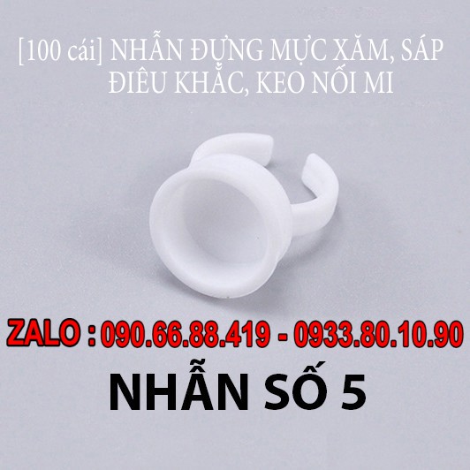 Nhẫn đựng mực phun xăm, sáp điêu khắc, keo nối mi