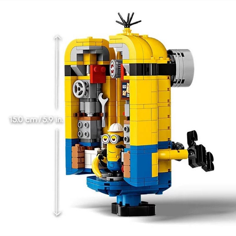Đồ chơi Lắp ráp Mô hình 2112 Brick-built Minions and their Lair Fit 75551