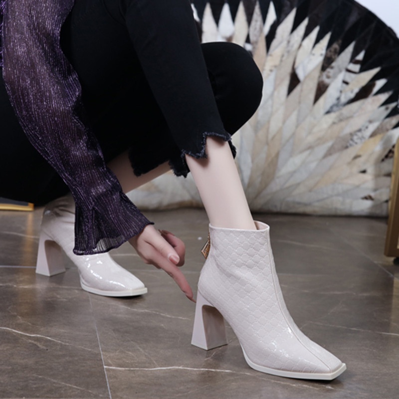 💗Boot Nữ  Boot Cao Cổ💗Giày Bot Nữ Cao Gót  Giày Boot Cao Gót Có Khóa Kéo Cao Cấp Thời Trang Dành Cho Nữ