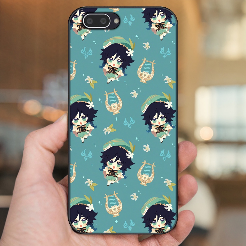 Ốp lưng Oppo A3S viền đen in hình Venti Genshin Impact