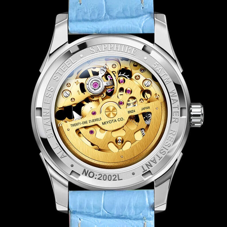 Đồng Hồ Nữ LOBINNI No.2002-1 Chính Hãng BH 24T Chịu Nước 50m Kính Chống Xước Dây Da Cao Cấp (Máy Cơ Tự Động)
