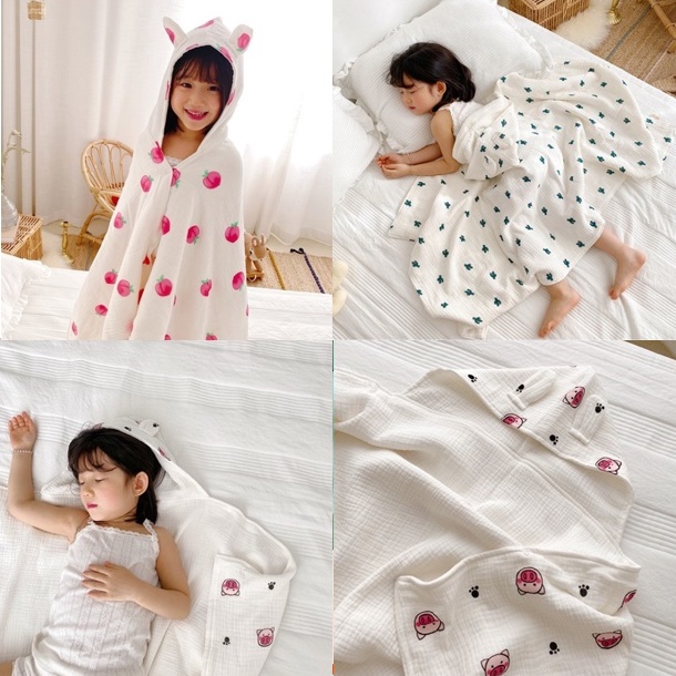 [Áo choàng xô 4 lớp] Áo choàng chống nắng cho bé - Áo có thể làm khăn tắm siêu thấm hút