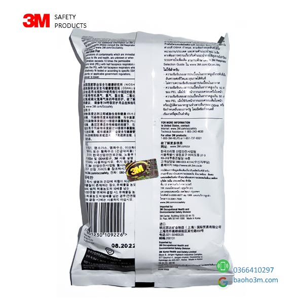 Phin lọc 3M 6003 quả lọc hơi hữu cơ và hơi axit độc hại