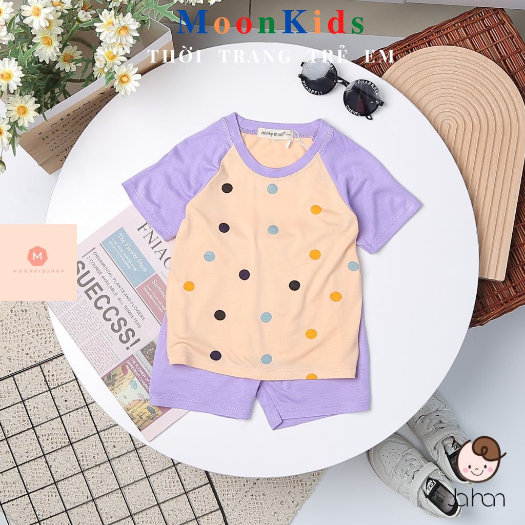 Bộ Monkey Cộc Tay Cho BéHọa Tiết MaRuCoBộ hè cho bé 1 tuổi,quần áo cộc cho bé,minky mom chính hãng từ 6-20kg