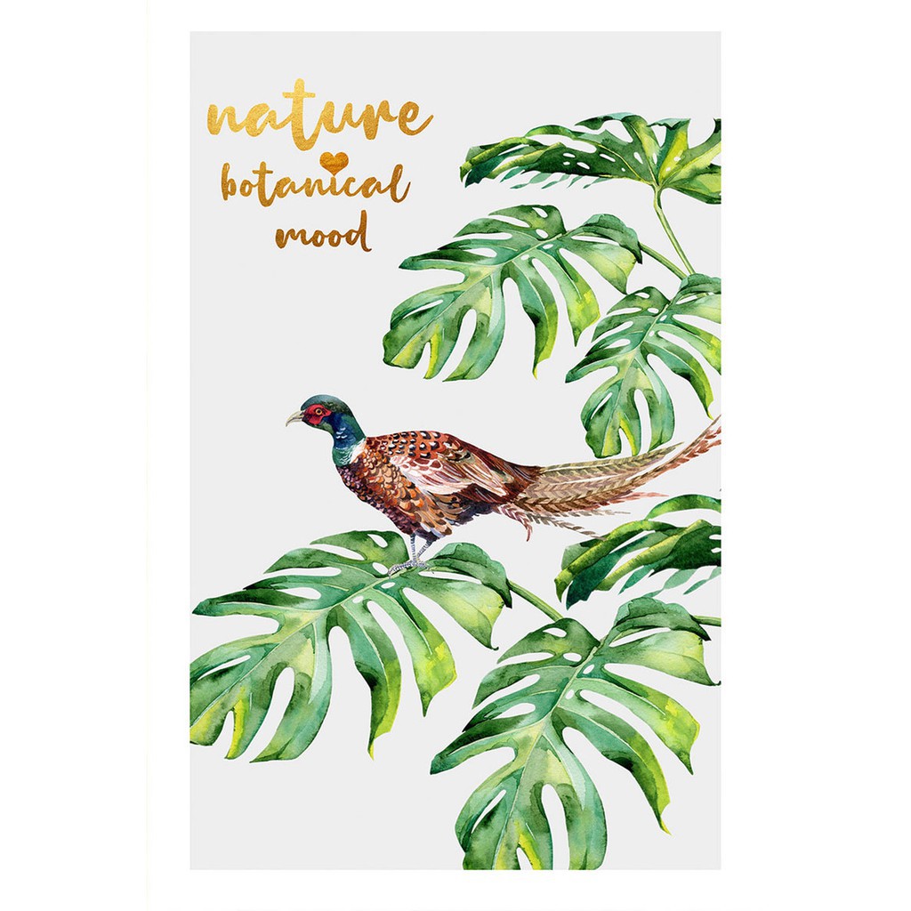 [hot hot] tranh treo tường hình chú chim đậu trên lá cây xanh giá rẻ
