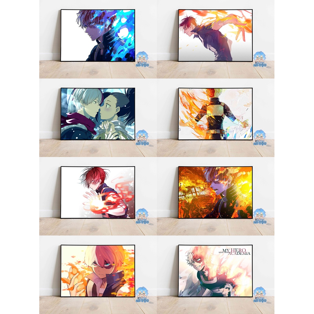 Tranh poster A3 Todoroki Shoto (2) Anime Boku no Hero Academia chất liệu giấy cao cấp - 2D Tộc Shop