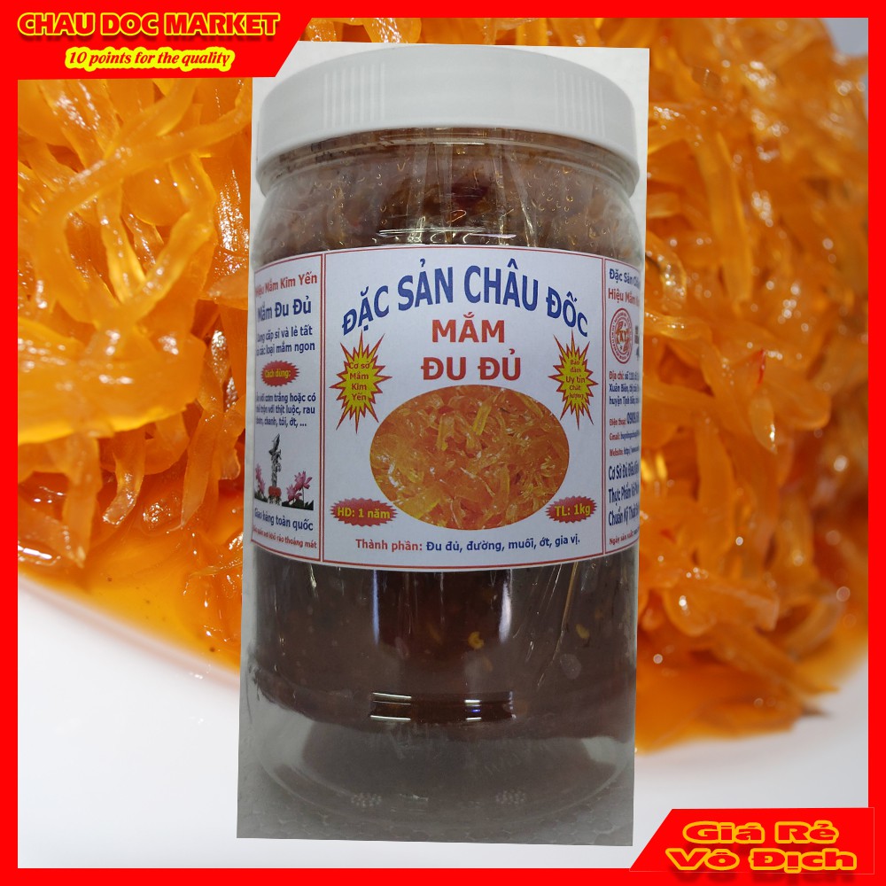 Dưa Mắm Đu Đủ Châu Đốc Hủ 500gr Trộn Tỏi Ớt Vừa Ăn Sợi To Không Cần Chế Biến.