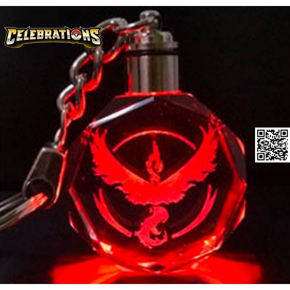 Móc khóa Team Valor phượng hoàn lửa led thủy tin pokemon huyền thoại 885
