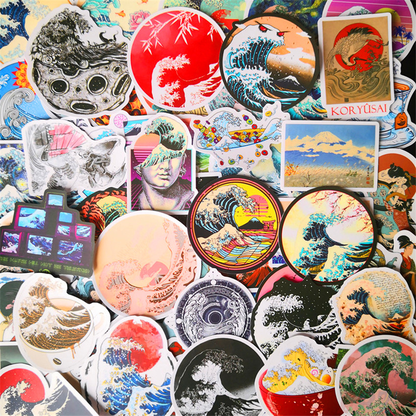 ❉ Ukiyoe - The Great Wave off Kanagawa Stickers ❉ 100Pcs/Set Waterproof DIY Fashion Doodle Decals Stickers