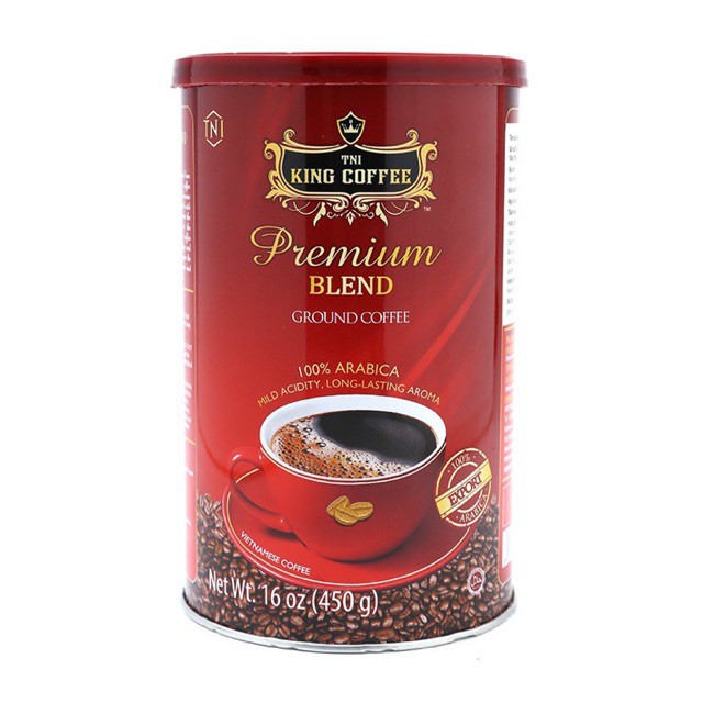 King Coffee Premium Blend - Can 450gr - 100% cà phê Arabica