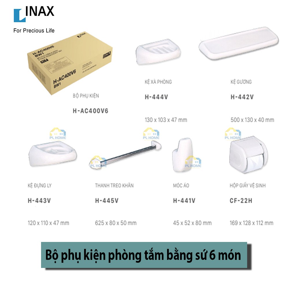 Bộ Phụ Kiện Phòng Tắm 6 Món Inax H-AC400V6