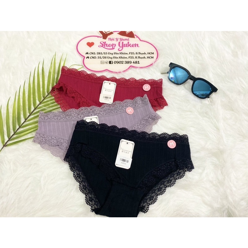 Quần Lót nư, quần lót cotton nư Maxiemimi Cotton phối ren cao cấp