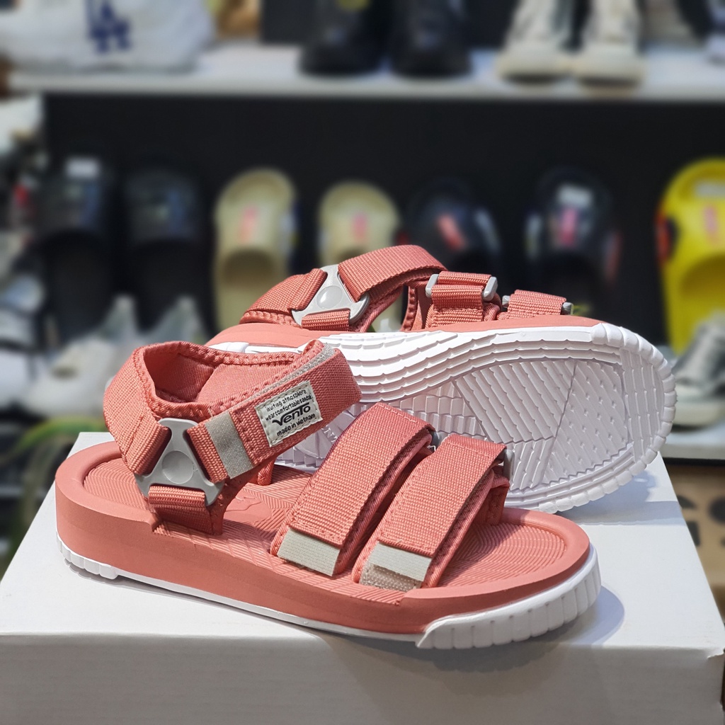Sandal Vento chính hãng quai dán SD-9801 màu nâu Brown - Dép quai hậu nữ đế bằng đi học, đi làm