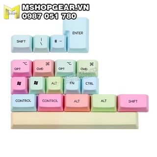 Keycap Rainbow thick pbt dye-sub oem profile 123 keys