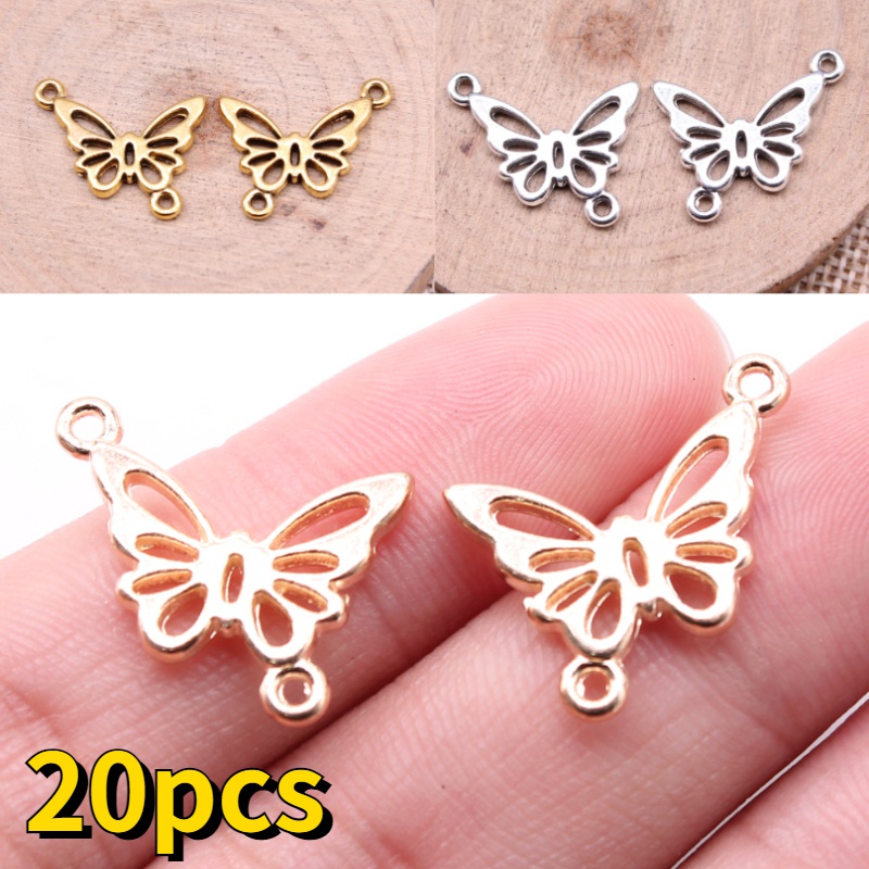 Bộ 20 Mặt Dây Chuyền Hình Bướm 20x17mm Charms