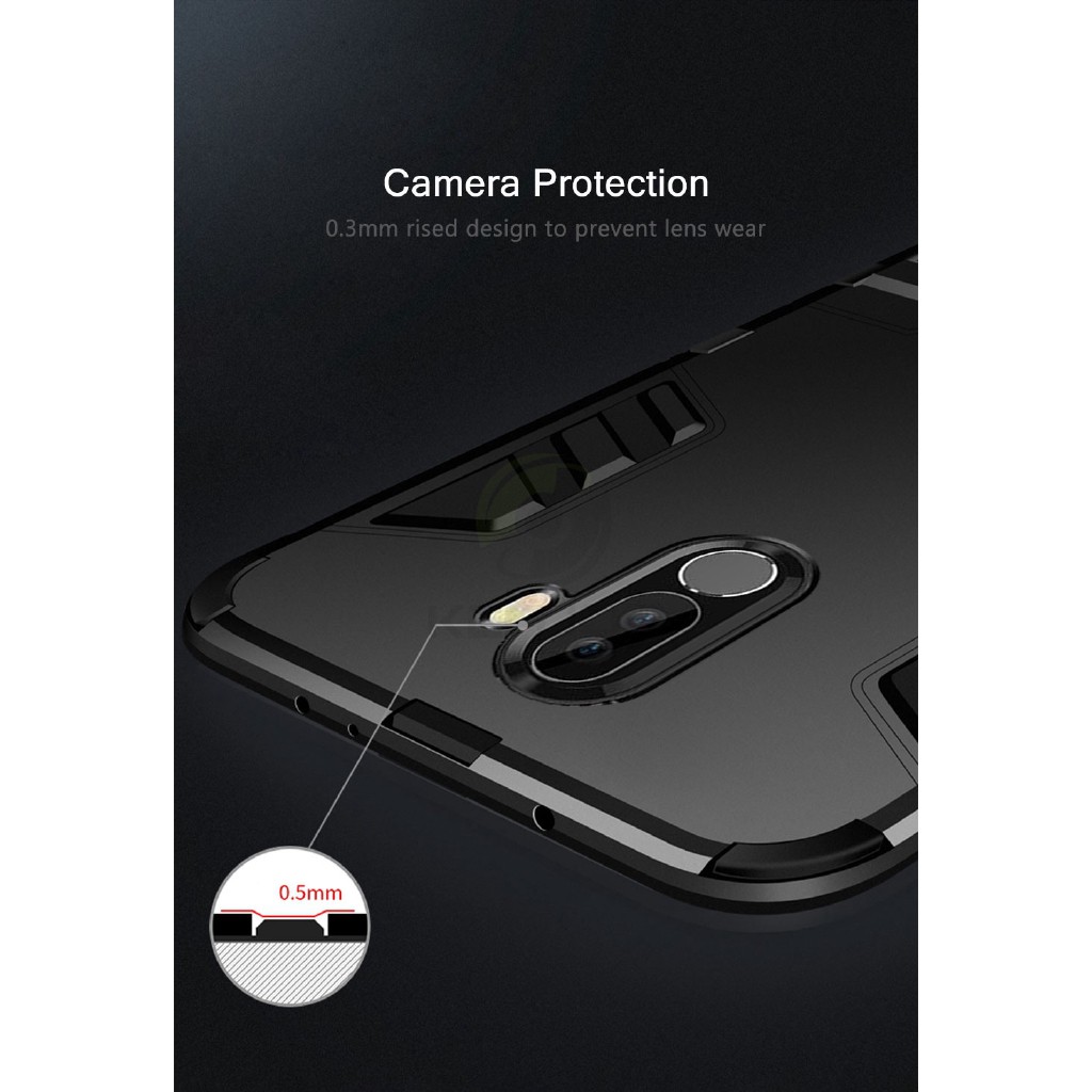 Ốp điện thoại silicon TPU+PC cứng kiểu giáp cho Xiaomi pocophone F1  phiên bản toàn cầu