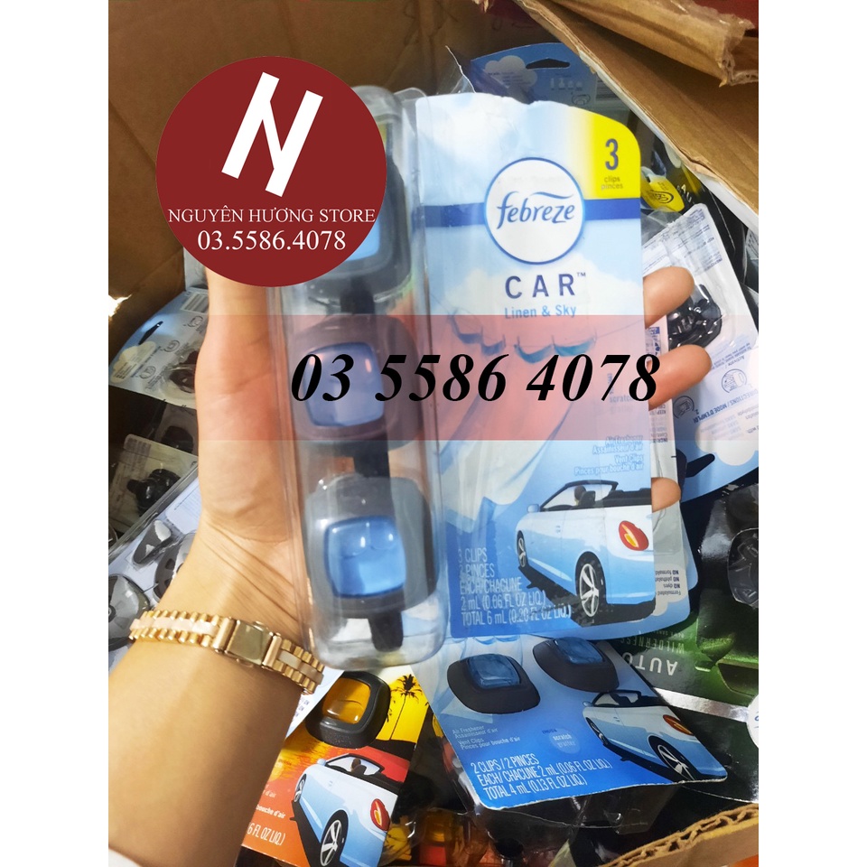 Nước Hoa Ô Tô Febreze Cao Cấp Kẹp Cửa Gió Điều Hòa Xe Hơi Febreze Car Vent Air Freshener