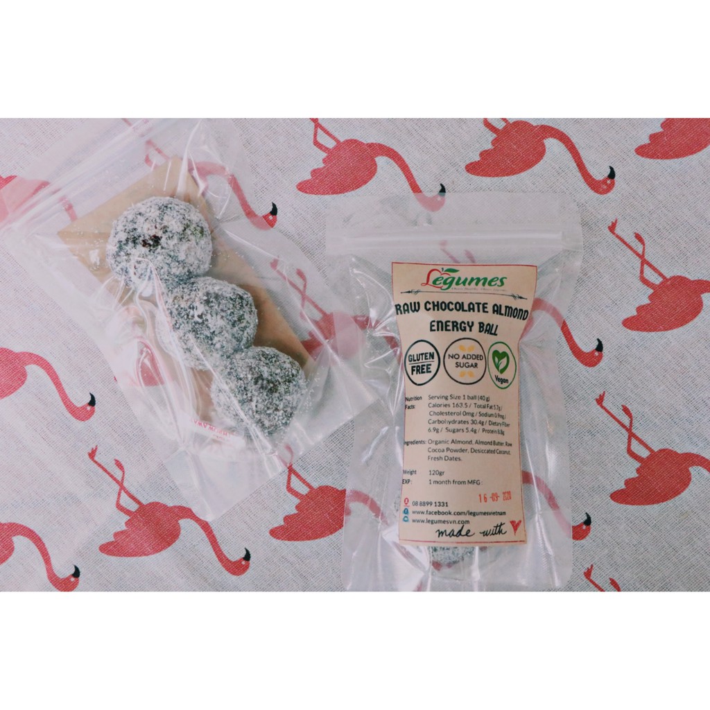 Viên bánh năng lượng Hạnh nhân và Chocolate đen - Raw Almond &amp; Chocolate Energy Ball