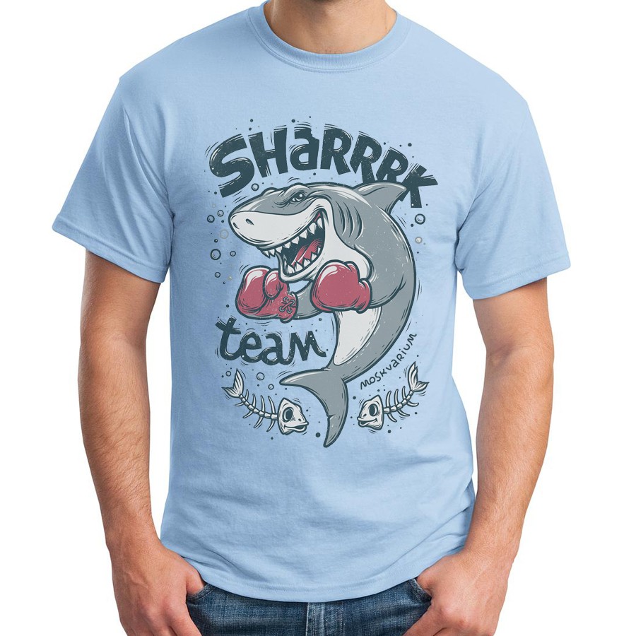 Áo thun in hình Cá Mập Shark Team - Form rộng BIGSIZE F2088