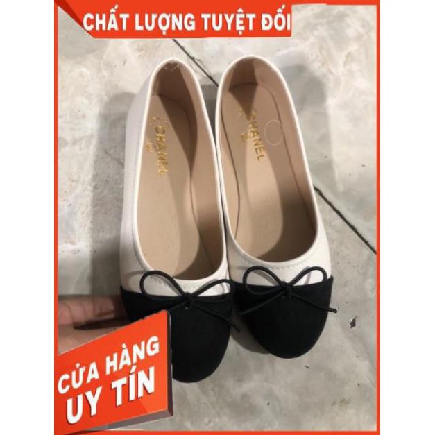 [FreeShip – Thanh lí 1 ngày] Giày Bệt Pha Màu Đính Nơ Nhỏ - Ảnh Thật