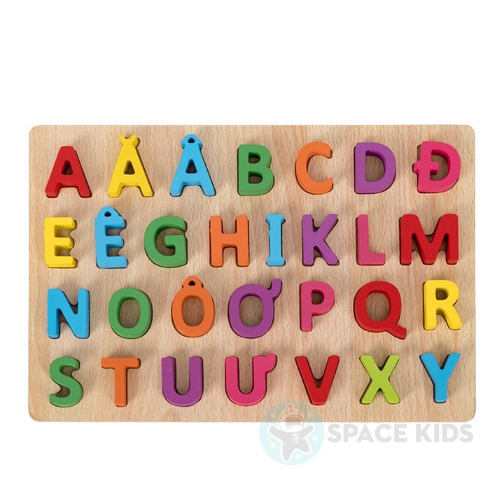 Đồ chơi thông minh cho bé Bảng chữ cái Tiếng Việt montessori cho bé, đồ chơi trí tuệ cho bé Space Kids