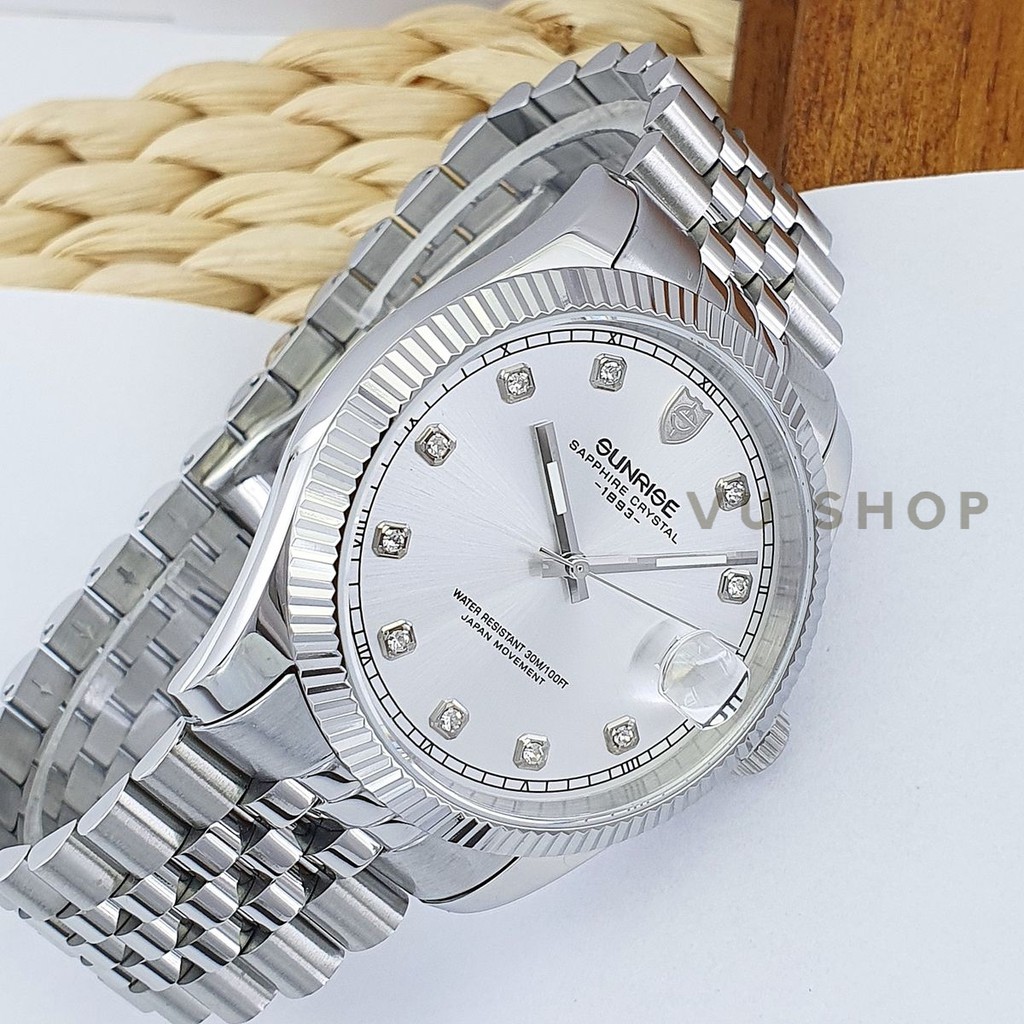 Đồng hồ nam SUNRISE 1255SA Kính Sapphire - Chính hãng