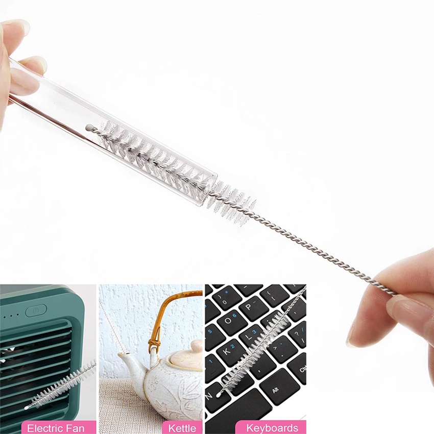 Cọ Vệ Sinh Ống Hút Bằng Thép Không Gỉ Lông Mềm Dạng Xoắn Ốc Có Thể Tái Sử Dụng