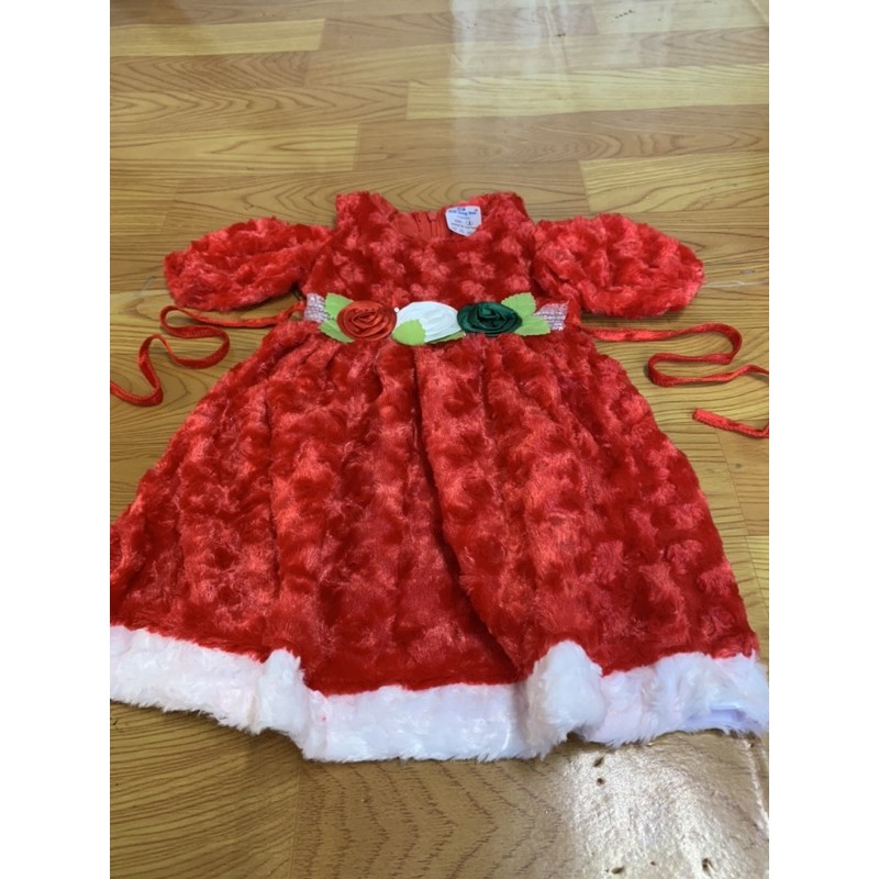 Đầm Bông Hồng tay rớt Noel cho bé .