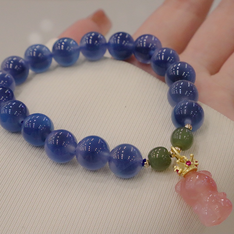 Hàng Mới Về [Hàng Mới Về] Vòng Tay Chuỗi Hạt Đá Mã Não Màu Hồng Xinh Xắn