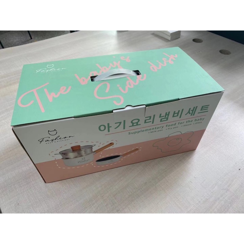 Bộ Nồi Chảo Cho Bé Ăn Dặm, Nồi Chảo Đá Fashion Cho Bé Ăn Dặm 16cm Kèm Lồng Hấp Tặng Kèm Muỗng