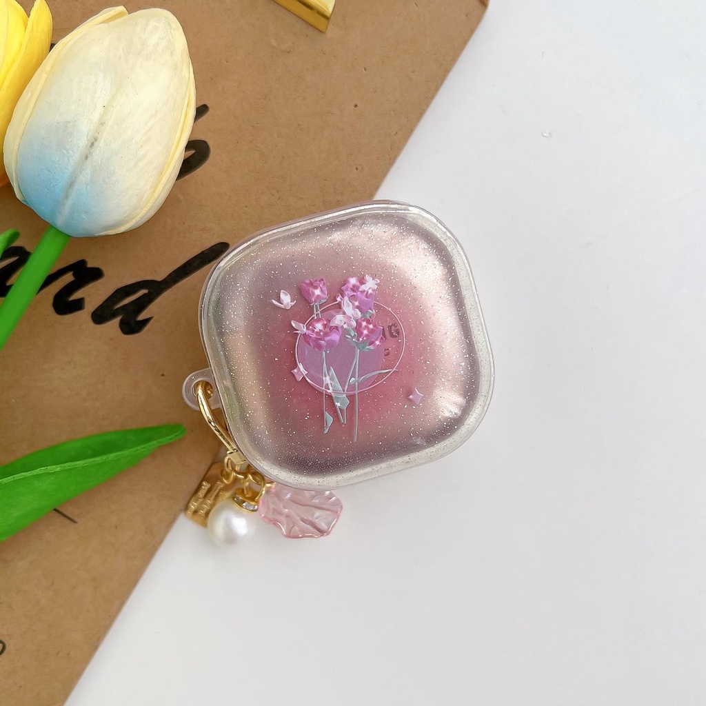 Vỏ Bảo Vệ Hộp Sạc Tai Nghe Bluetooth Galaxy Buds Live / Buds 2 / Buds Pro / 2 Pro Bằng Silicon TPU Mềm Trong Suốt Lấp Lánh